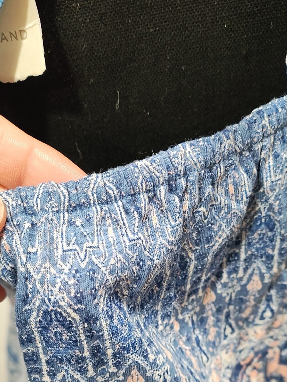 Lucky Brand Blue and Pink Patterned Scoop Neck Blouse - Picture 3 of 9